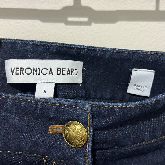 Veronica Beard Kimra Crop Denim Trouser Women’s 6 Blue High Rise Pants Stretch - Picture 5 of 10
